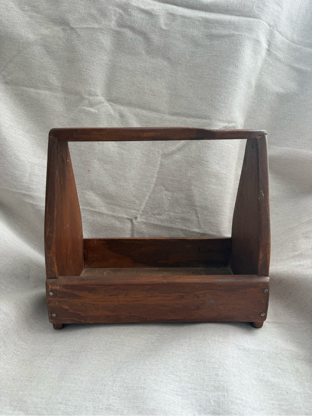 Wooden Handled Caddy - Dark Brown